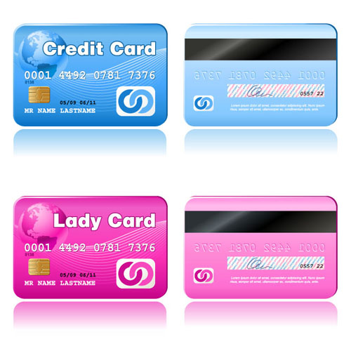 Credit Card vector template set 04  