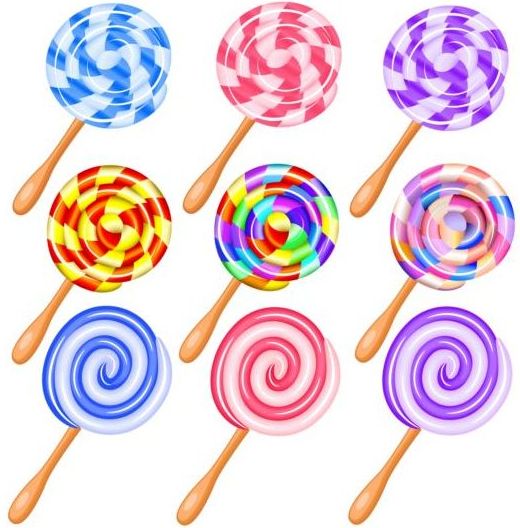 Cute lollipop vector set  