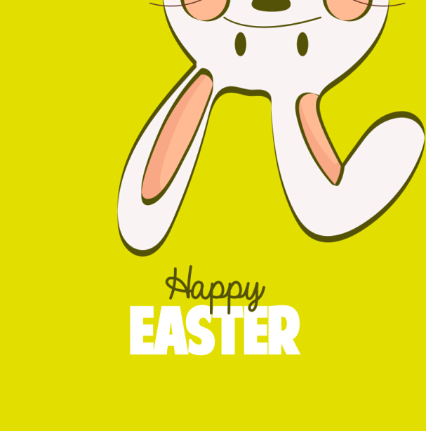 Cute rabbit with easter cards vectors graphics 05  