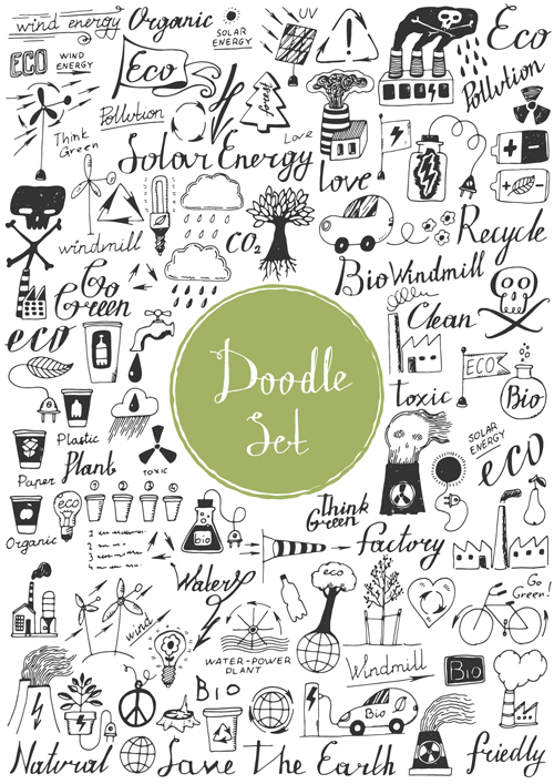 Doodle material vector set 18  