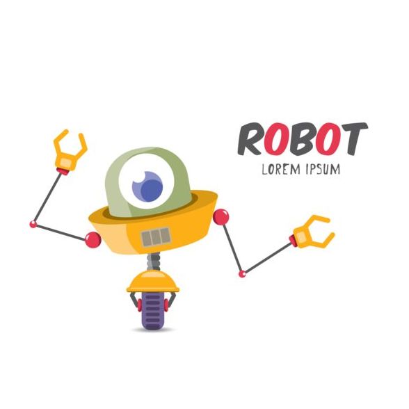 Lustige Roboter Cartoon Vektoren set 20  
