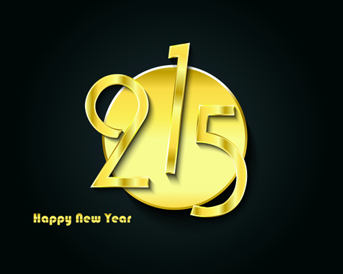 Golden creative 2015 new year vector material 05  