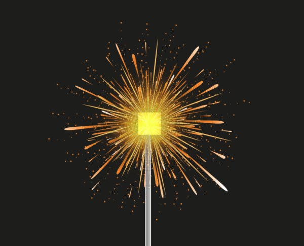 Golden fireworks effect vector graphic  