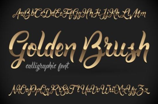 Golden fonts vector  