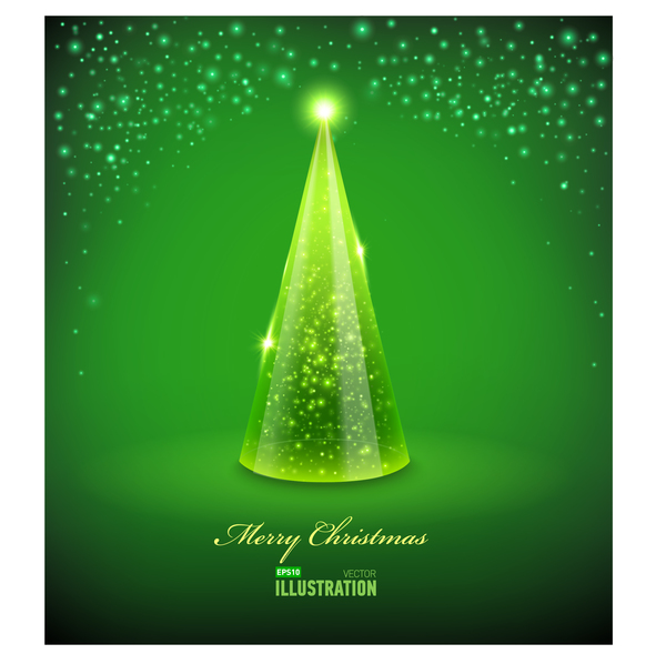 Vecteur vert d’arbre de Noël de cristal  