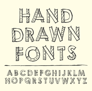 Hand drawn fonts creative vector 04  