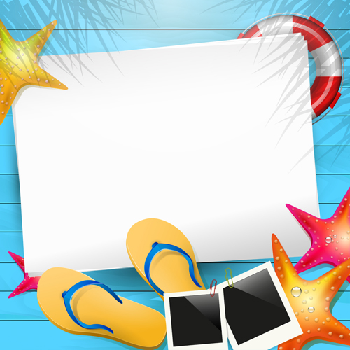 Happy summer holidays elements vector background 02  