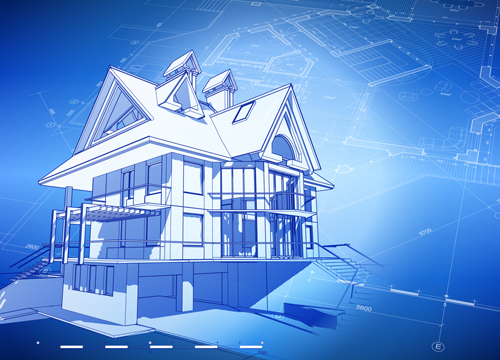 House building blueprint design vector 09  