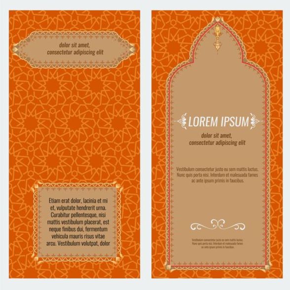 イスラムスタイルのパンフレットとチラシカバーテンプレートベクター04  