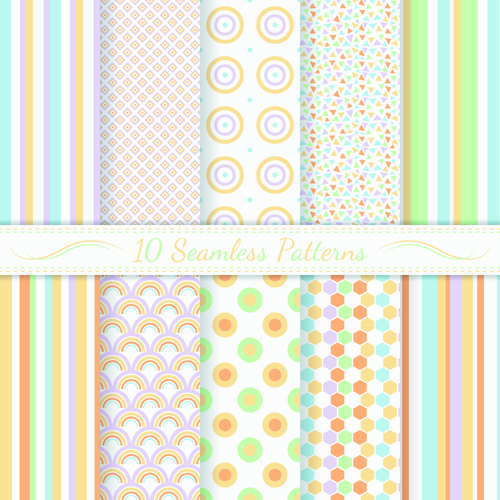 Light colored seamless pattern creative graphics vector 01  