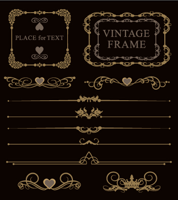 Luxury ornaments borders with frame vector 05  