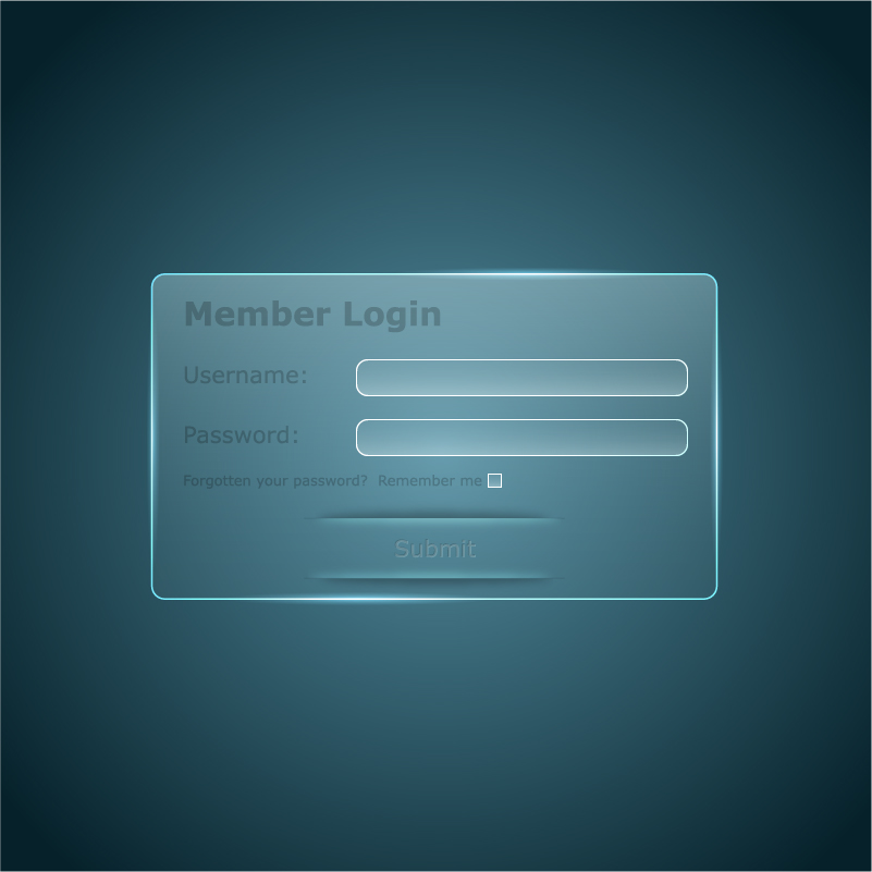 Member login interface transparent vector 01  