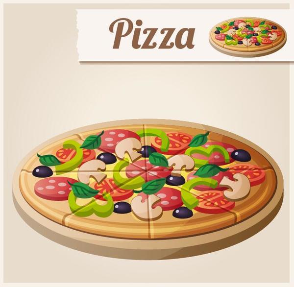 Pizza illustration vector  