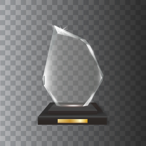 Vecteur de trophée de verre acrylique Polygon 07  