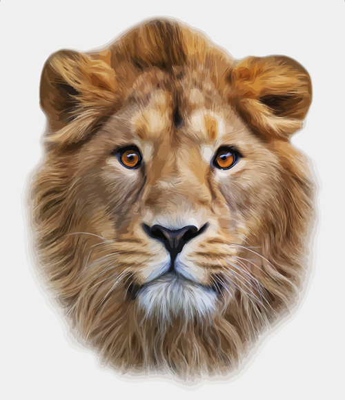 Realistic Lion head design vector  