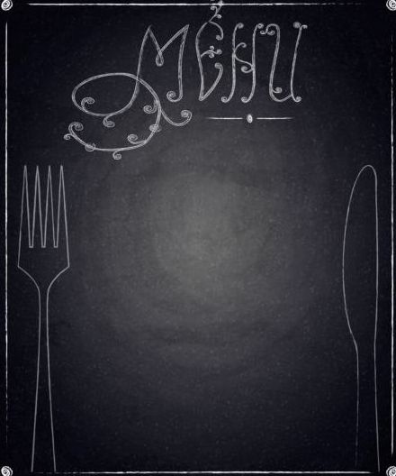 Restaurang meny med svart tavla bakgrunds vektor 18  