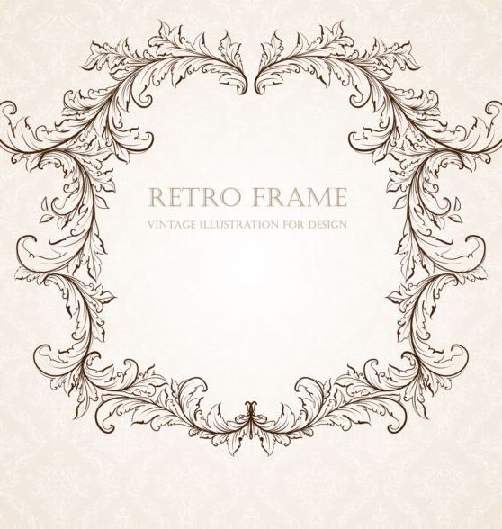 Retro frame Vintage illustratie vector 02  