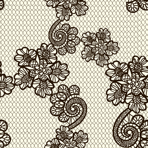 Retro lace ornament pattern seamless vector 02  