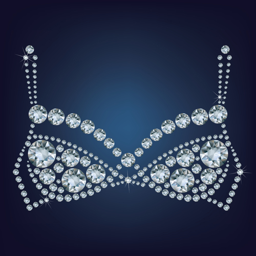 Sparkling diamonds clothing vector set 02  
