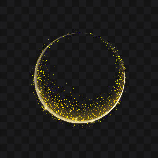 Particules dorées étincelantes rondes vector illustration  