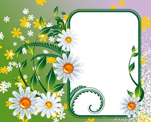 Vector of Spring Fresh Flower Frame set 01  