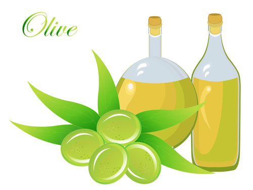 Vector olive art background set 04  