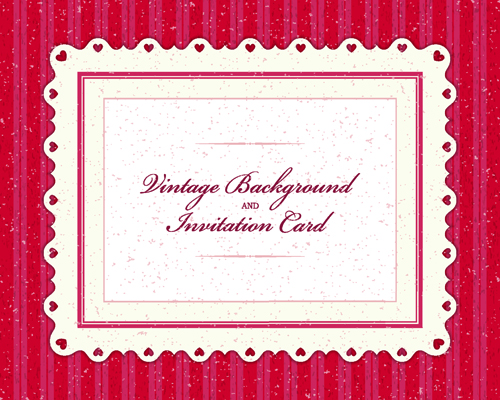 Vintage Invitations card background vector 01  