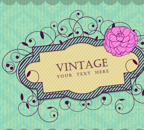 Vintage frame vector background art 01  