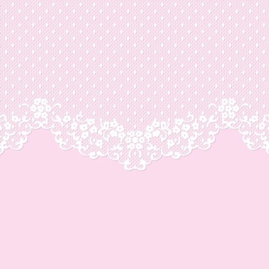 Witte kant met roze achtergrond vector 01  