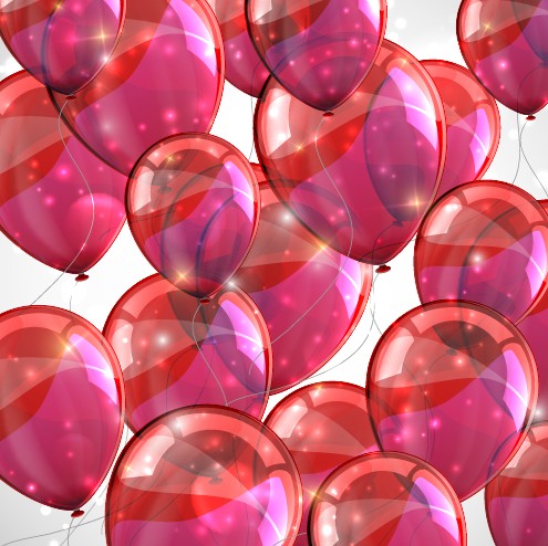 Transparent colored balloons vector background 04  