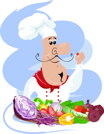 Cute chef illustration vector set 03  