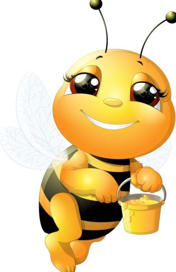 bella Cartoon bee set vettori 22  