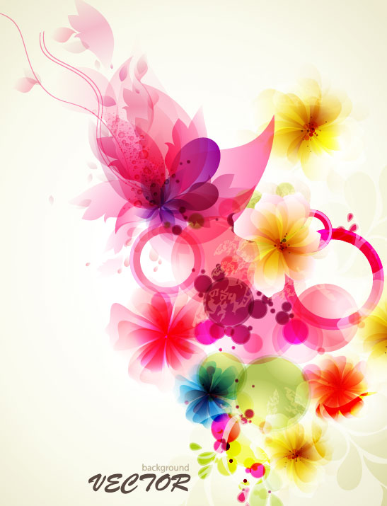 Shiny Colorful flower background vector 04  