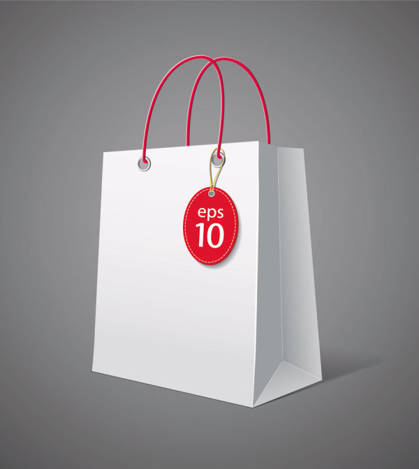 Color Paper Shopping bags design vector 04  