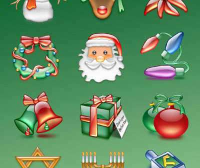 christmas icons set  