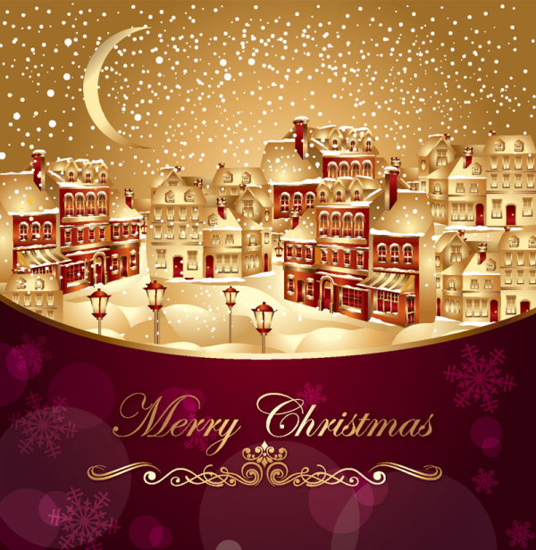 ornate greeting card of Santa Claus vector graphics 04  