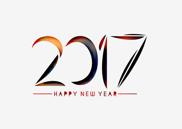 2017 Neujahr kreativer Hintergrund gesetzt Vektor 25  