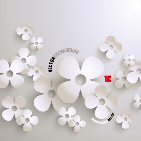 White paper flower vector 01  