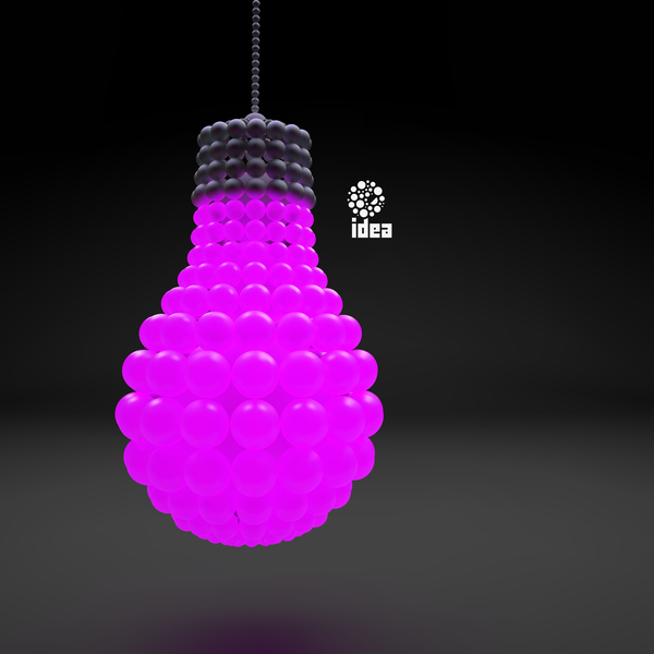 アイデアテンプレートベクトル08と3D電球のイラスト  