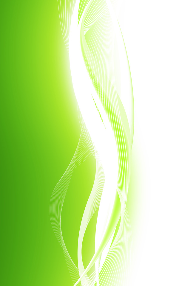 Abstract green waves data stream vector background  
