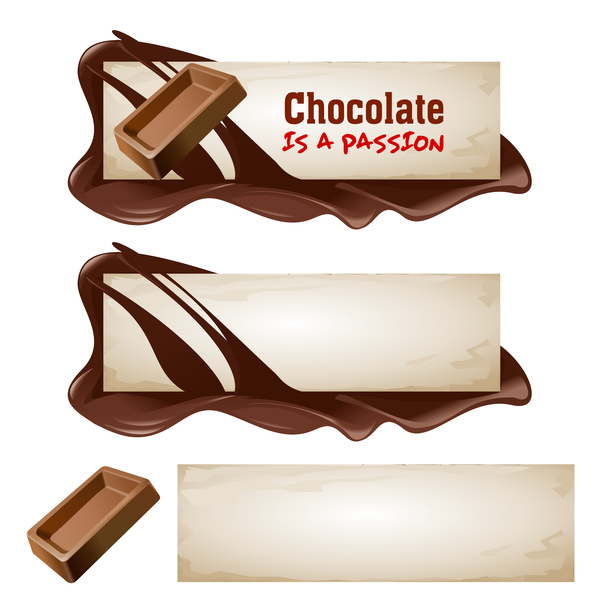 Chocolat des bannières rétro vecteurs 06  