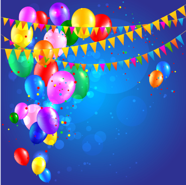 Colored confetti with happy birthday background vector 03  