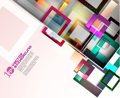 Elements of Colorful abstract objects vector background set 04  