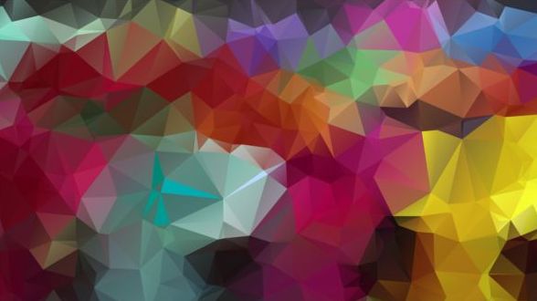 Colorful polygon geometric background shiny vector 01  