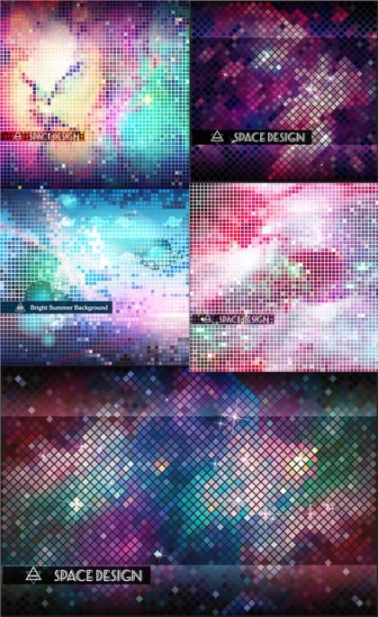 Colorful bright background set vector  