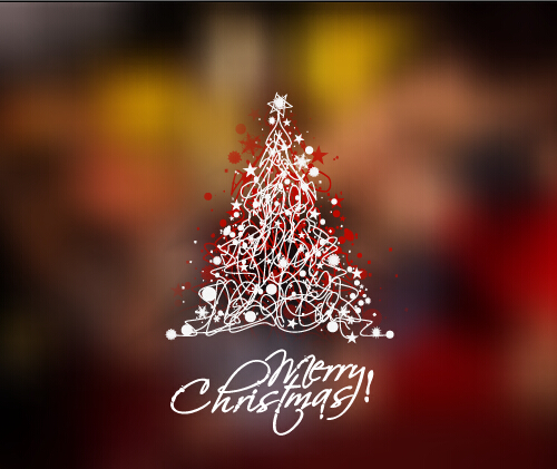 Creative christmas tree blurs background graphics vector 01  