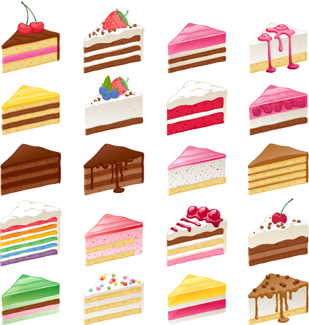 Delicious cakes vector illustration  