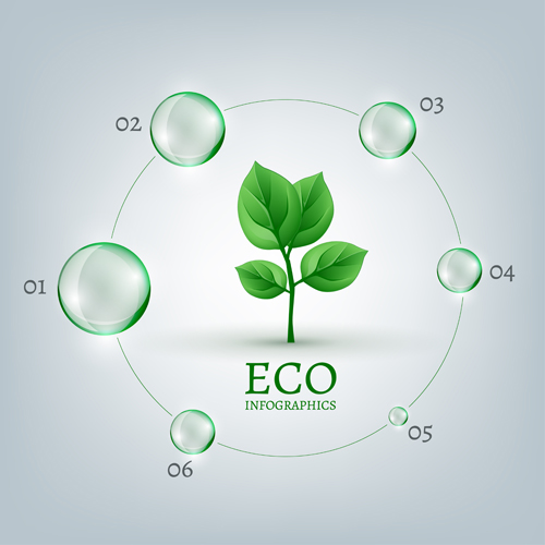 Eco infographics elements vectors graphics 18  