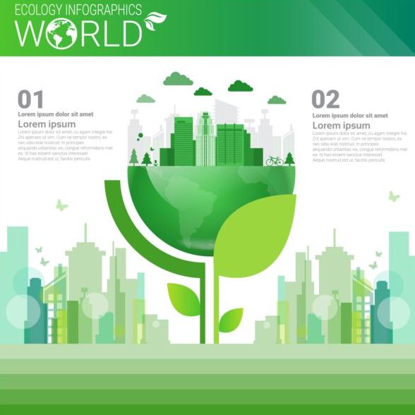 Ecology world infographics design vector 21  