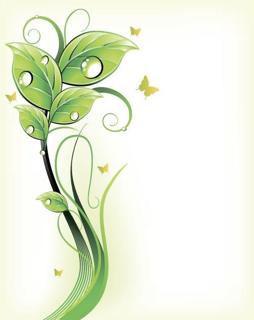 Elegant leaves art background vector 05  